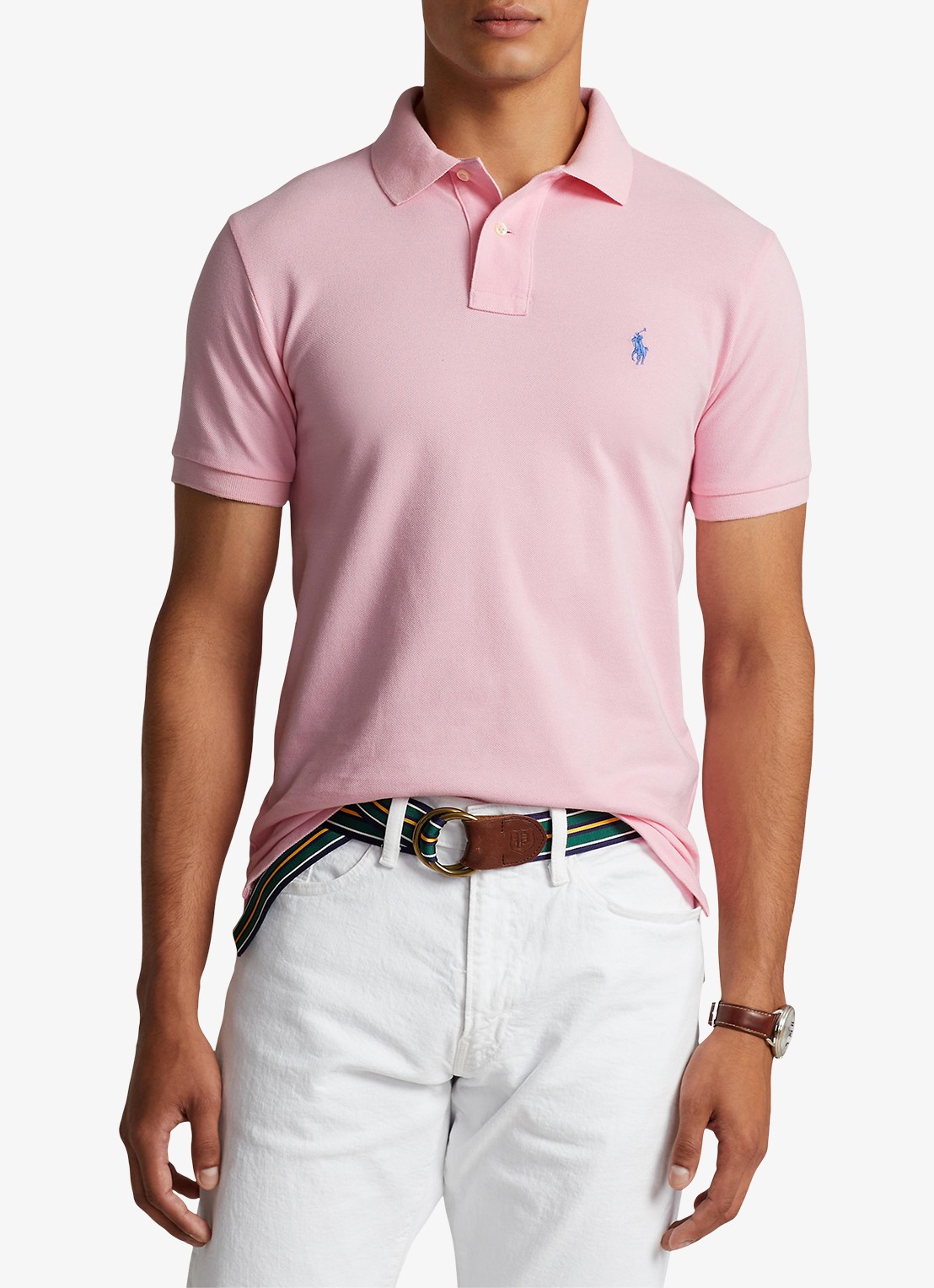 Ralph Lauren Slim fit polo van piqué katoen - detail 3 carmel pink/c7349