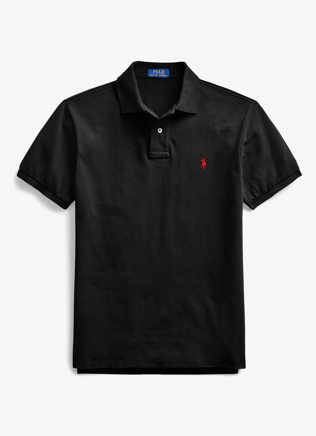 Ralph Lauren Slim fit polo van piqué katoen - voorkant 3 polo black/c3870