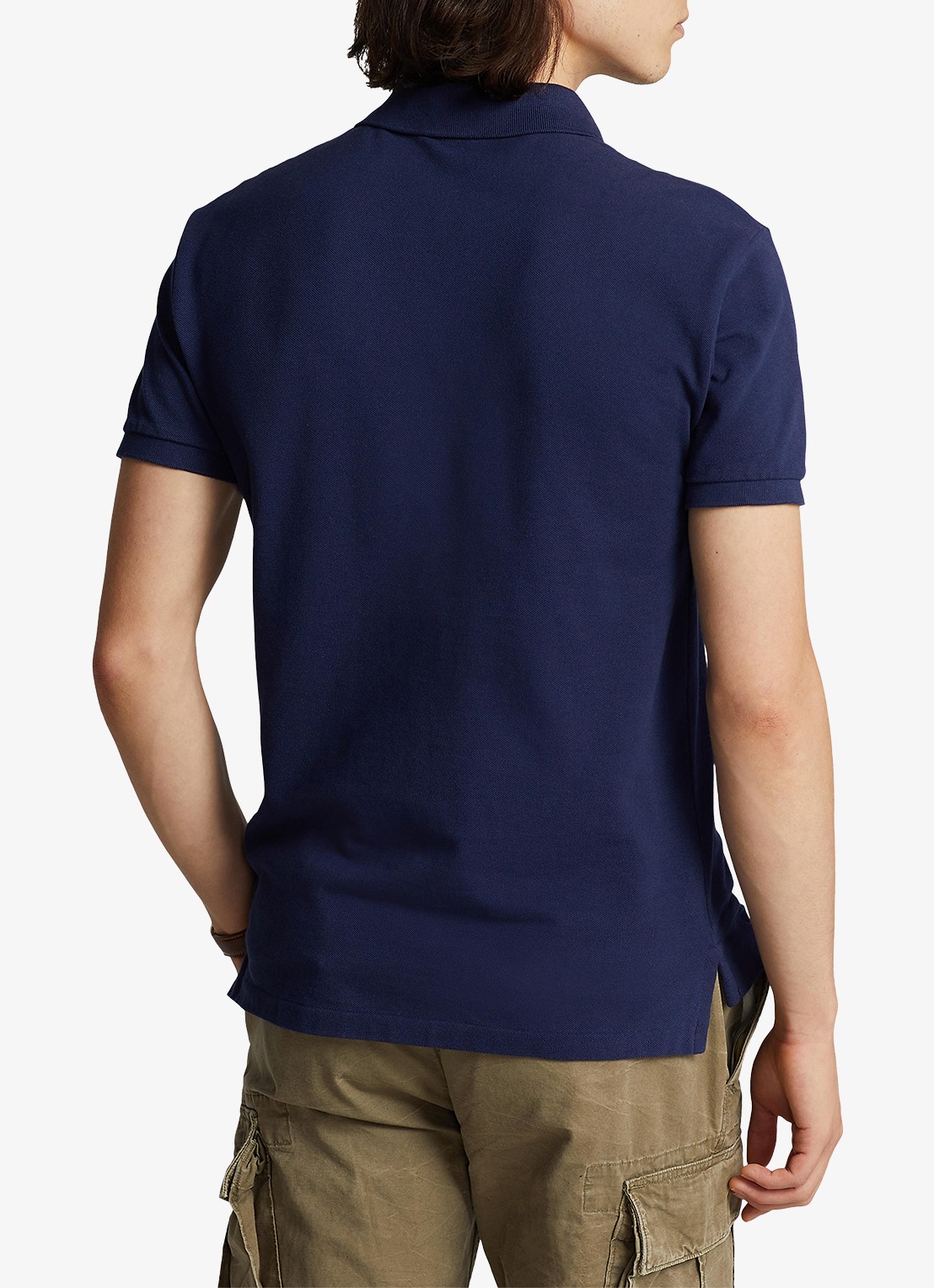 Ralph Lauren Slim fit polo van piqué katoen - achterkant newport navy / donkerblauw