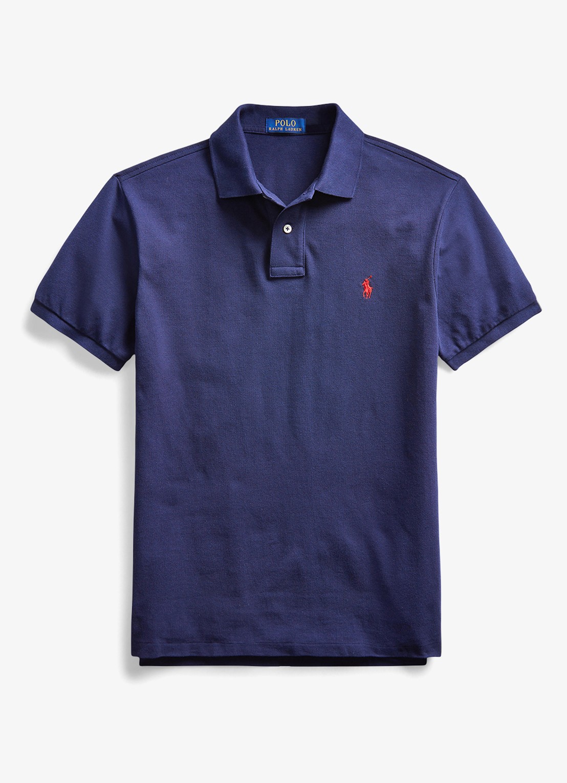 Ralph Lauren Slim fit polo van piqué katoen - voorkant 3 newport navy / donkerblauw