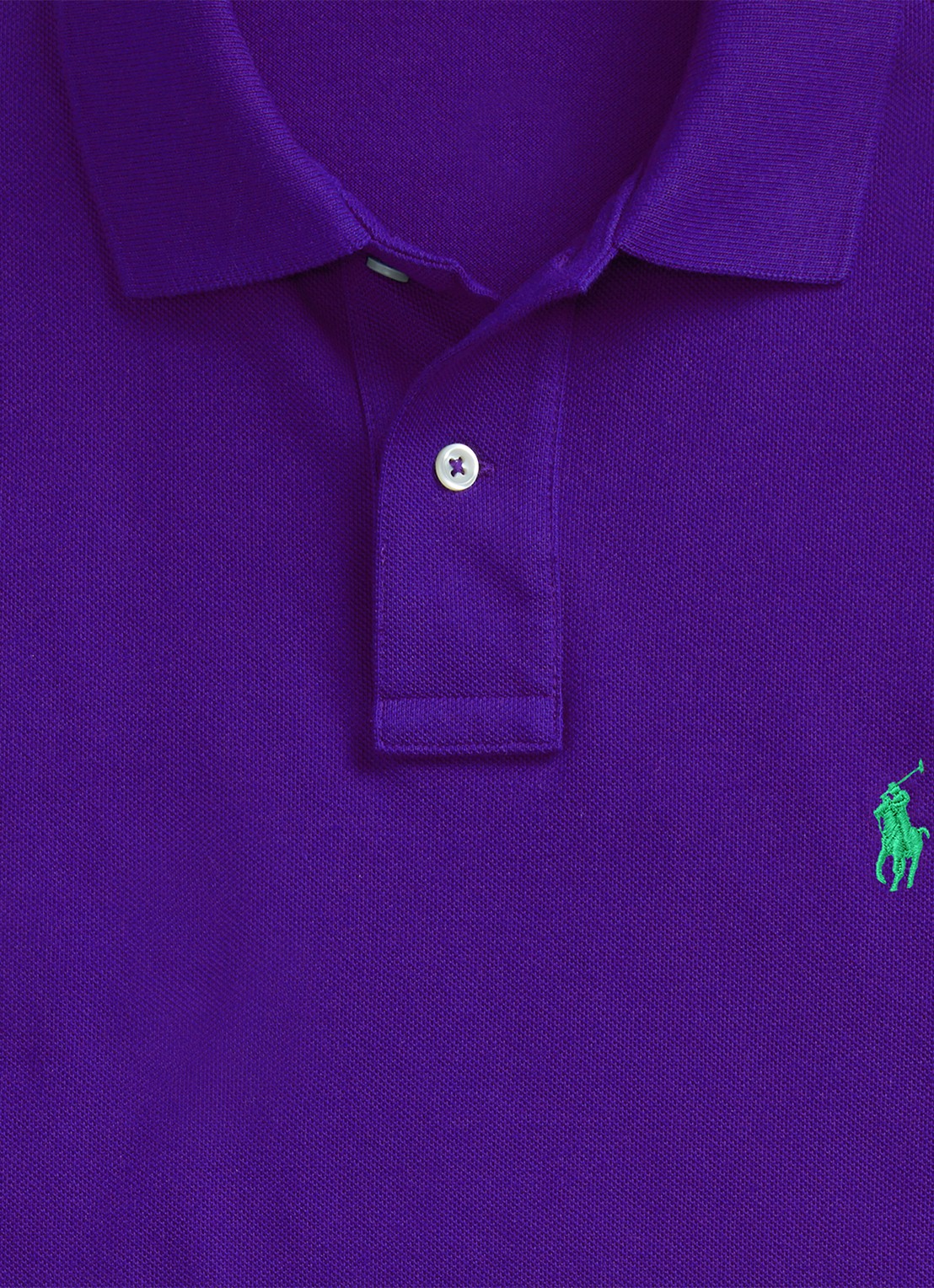 Ralph Lauren Slim fit polo van piqué katoen - detail 3 chalet purple / paars