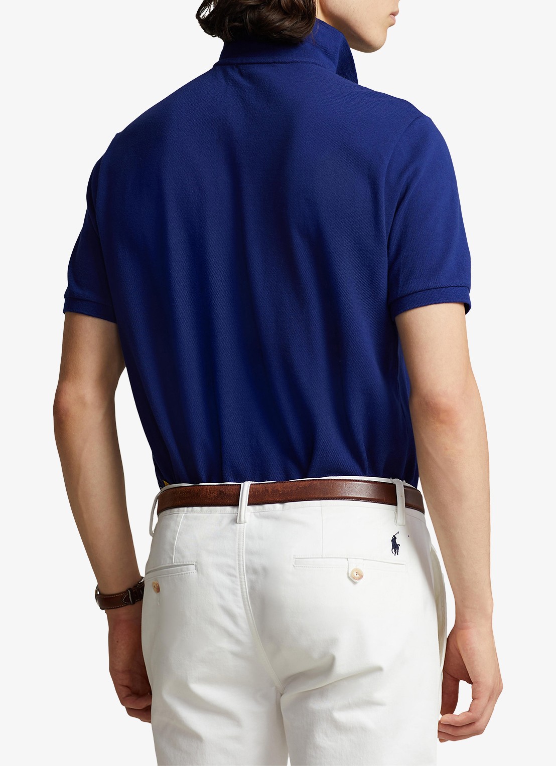 Ralph Lauren Slim fit polo van piqué katoen - achterkant 5 fall royal / blauw