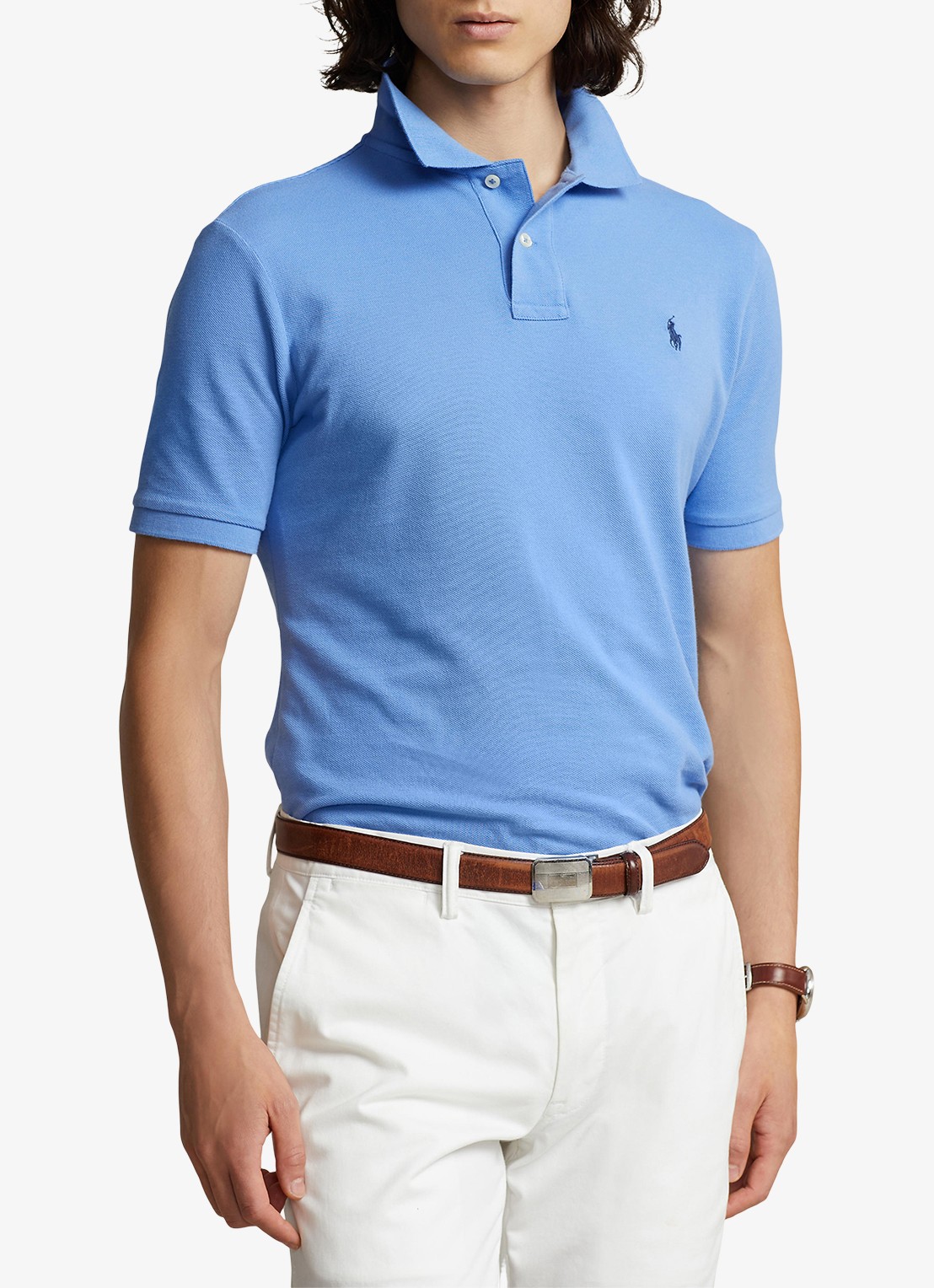 Ralph Lauren Slim fit polo van piqué katoen - detail 3 harbor island blue/c7998
