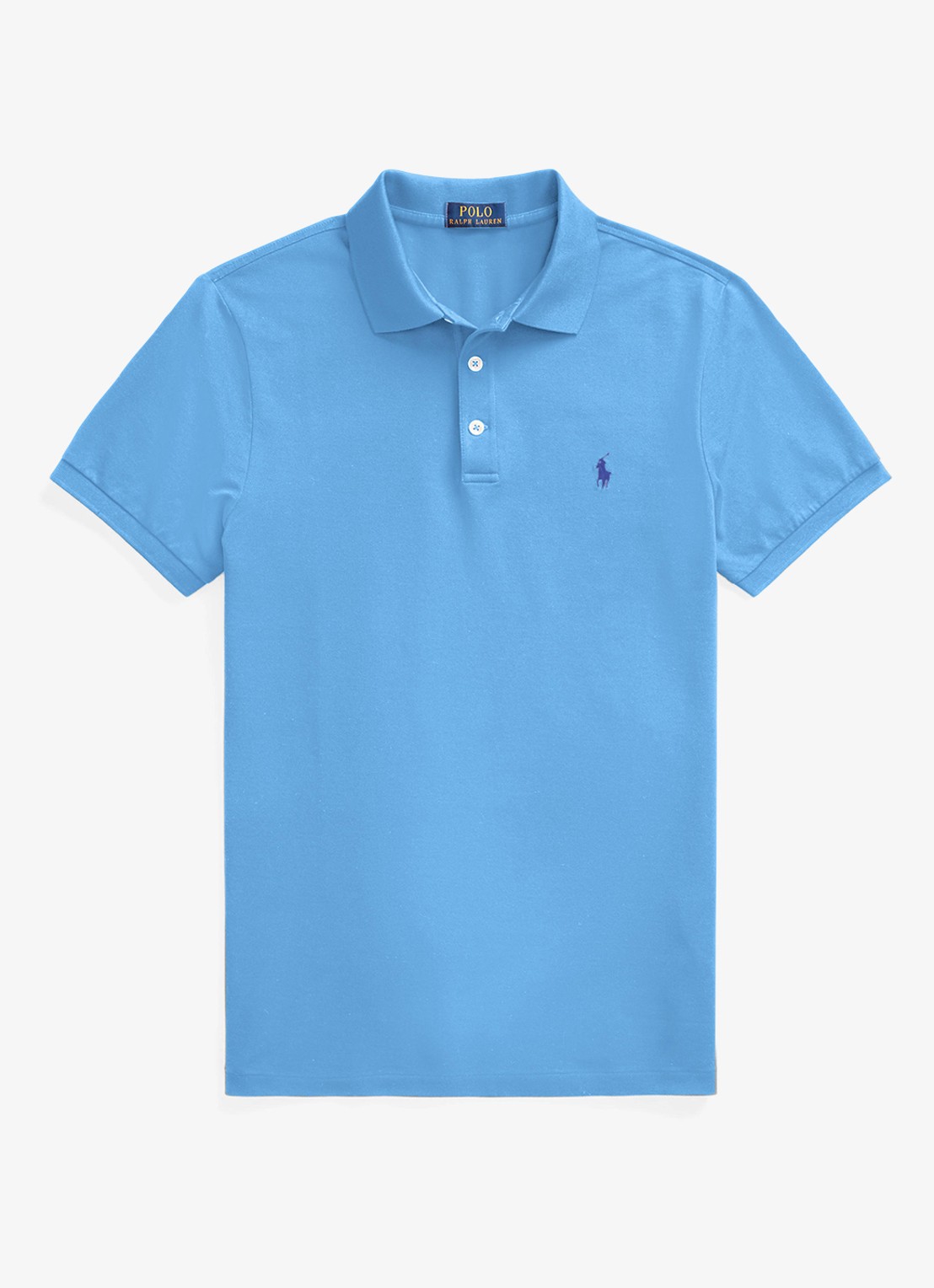 Ralph Lauren Slim fit polo van piqué katoen - voorkant harbor island blue/c7998