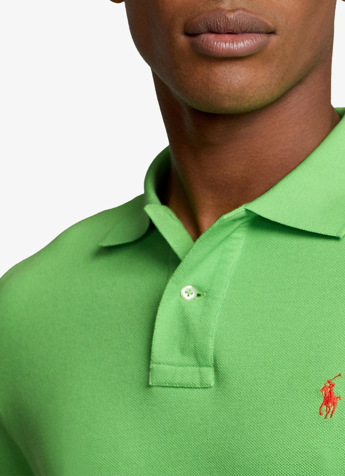 Ralph Lauren Slim fit polo van piqué katoen - detail 4 kiwi lime/c3867