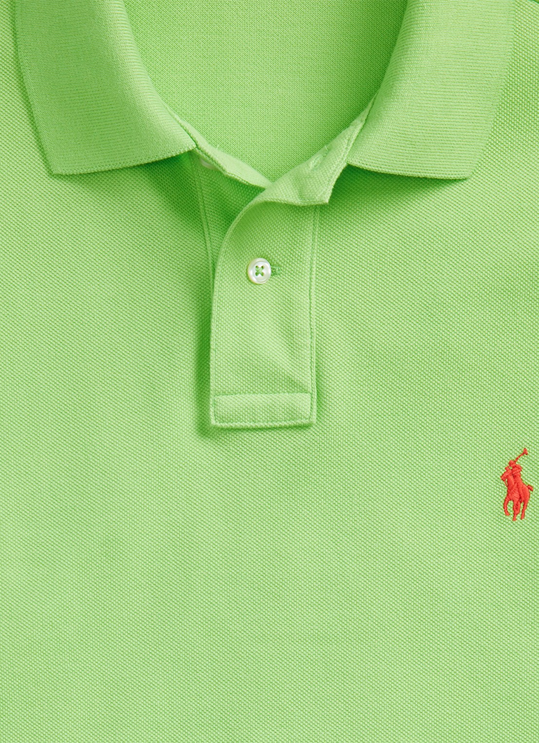 Ralph Lauren Slim fit polo van piqué katoen - detail 5 kiwi lime/c3867