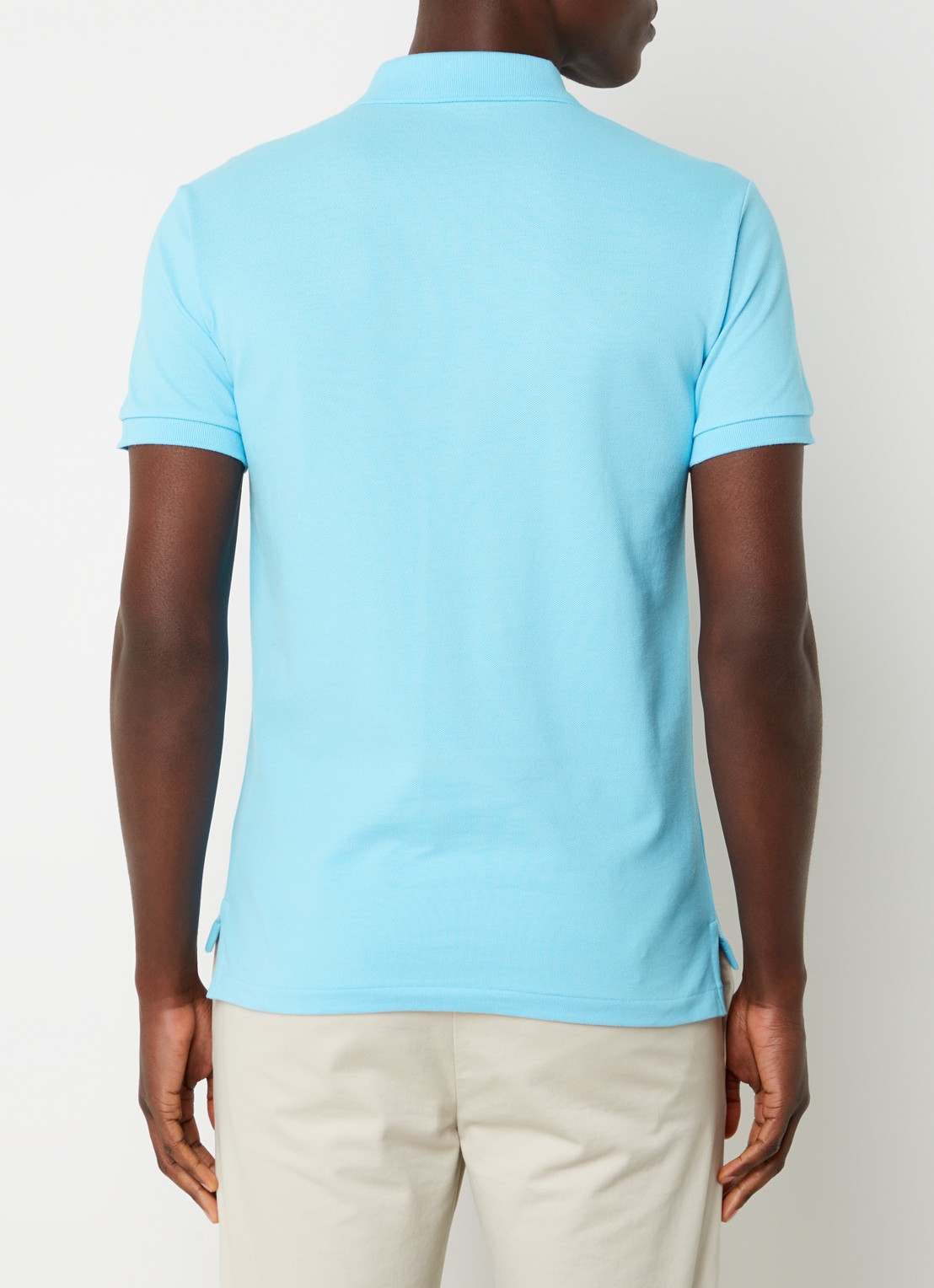 Ralph Lauren Slim fit polo van piqué katoen - achterkant 4 turquoise nova / blauw
