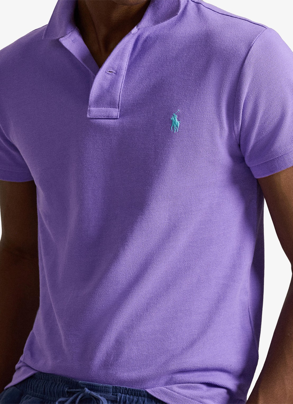 Ralph Lauren Slim fit polo van piqué katoen - detail 4 hampton purple/c6103