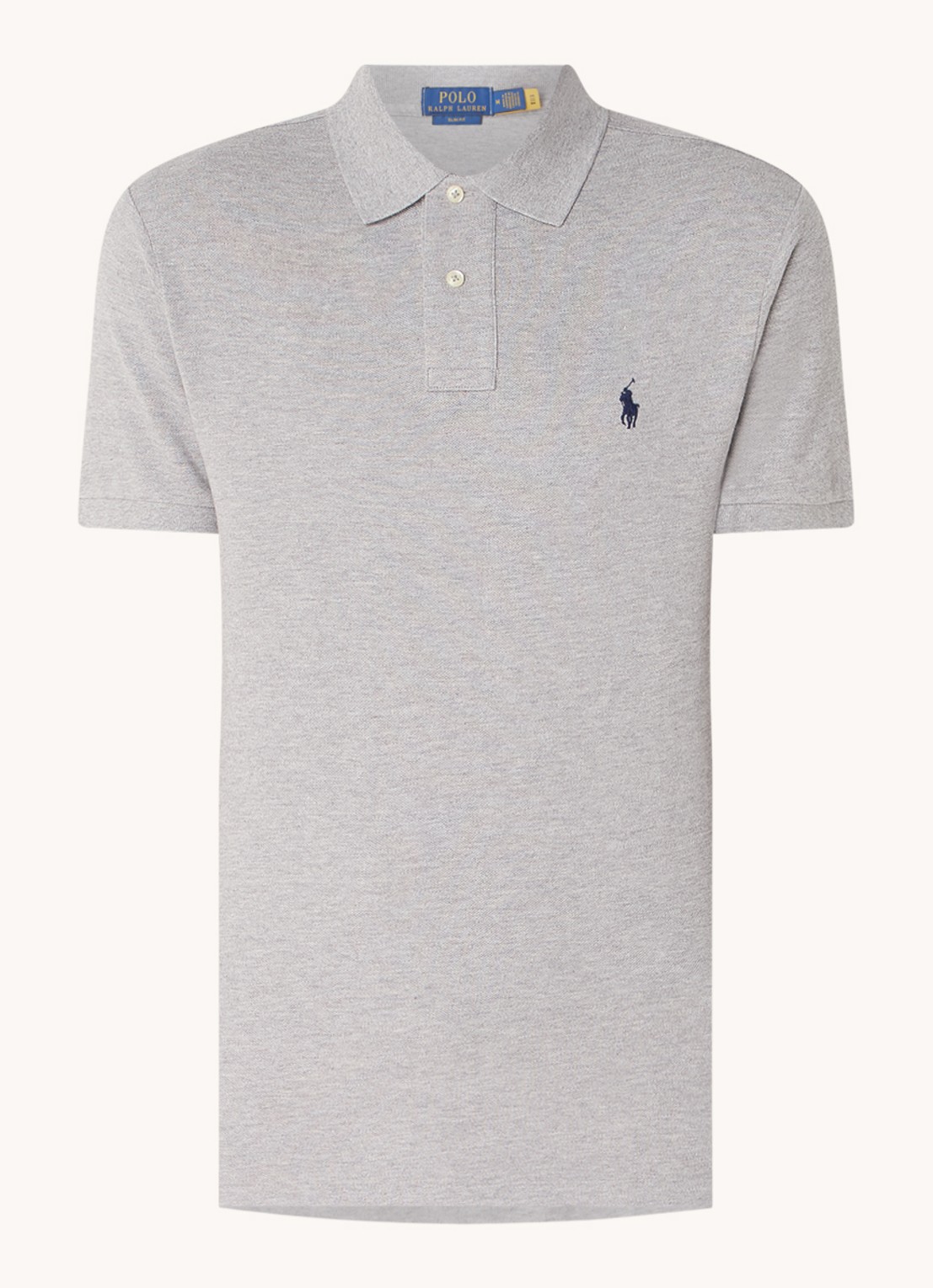 Ralph Lauren Slim fit polo van piqué katoen - voorkant andover heather / grijs