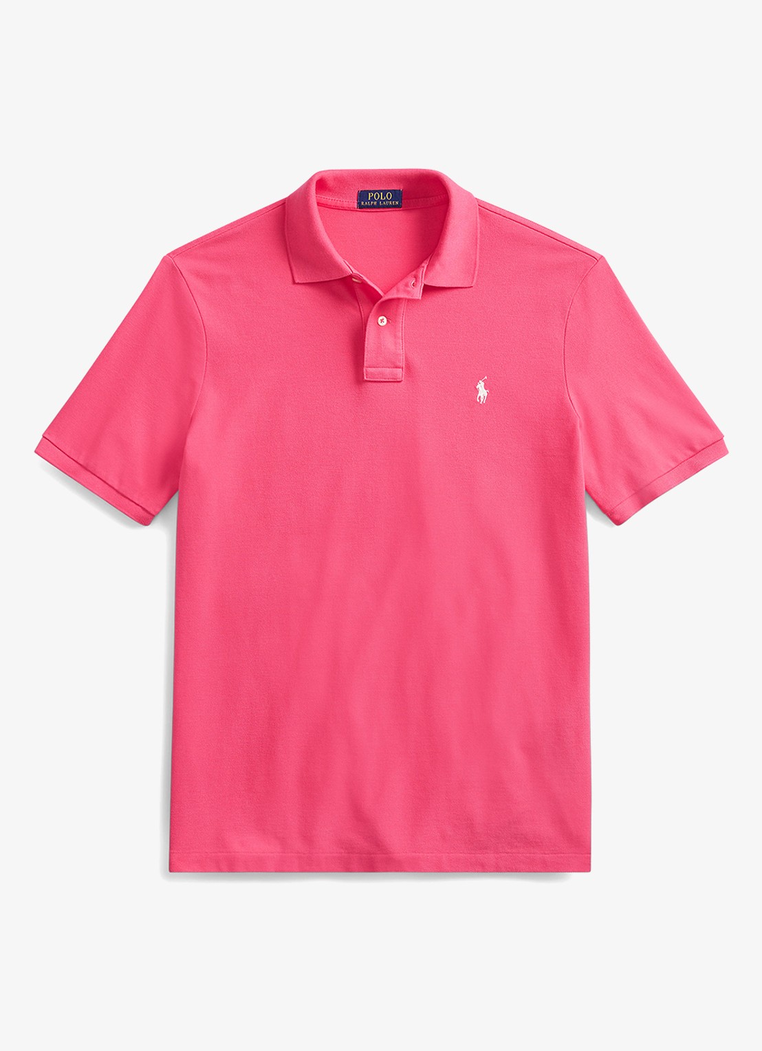 Ralph Lauren Slim fit polo van piqué katoen - voorkant 3 hot pink/c2740-3ebd