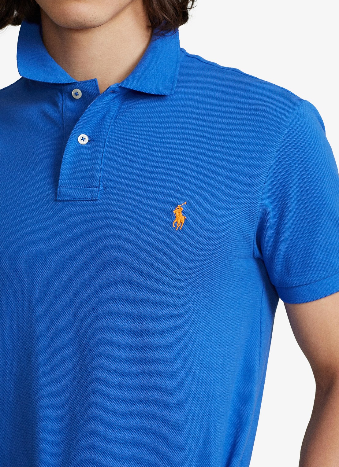Ralph Lauren Slim fit polo van piqué katoen - detail 5 new iris blue / blauw