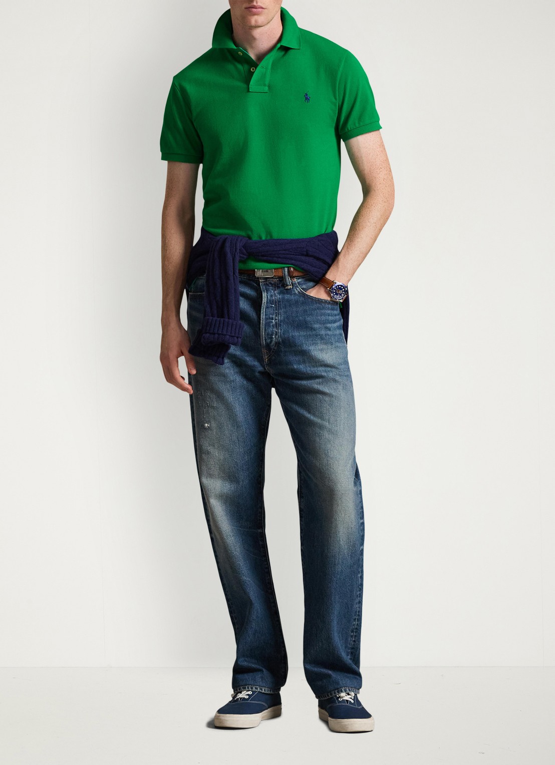 Ralph Lauren Slim fit polo van piqué katoen - voorkant 3 billiard/c7315-3el4