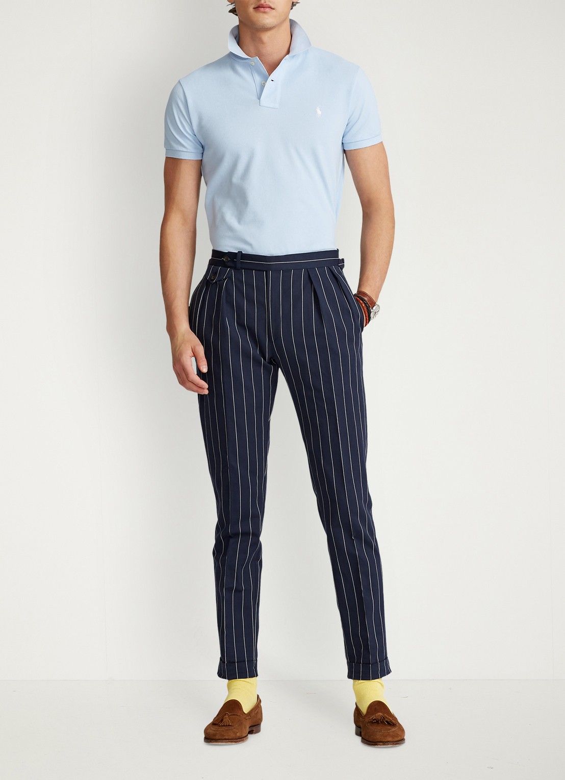 Ralph Lauren Slim fit polo van piqué katoen - voorkant 4 office blue/c1750-3ebj