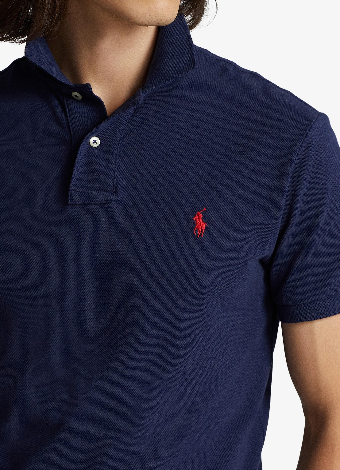 Ralph Lauren Slim fit polo van piqué katoen - detail 9 newport navy / donkerblauw