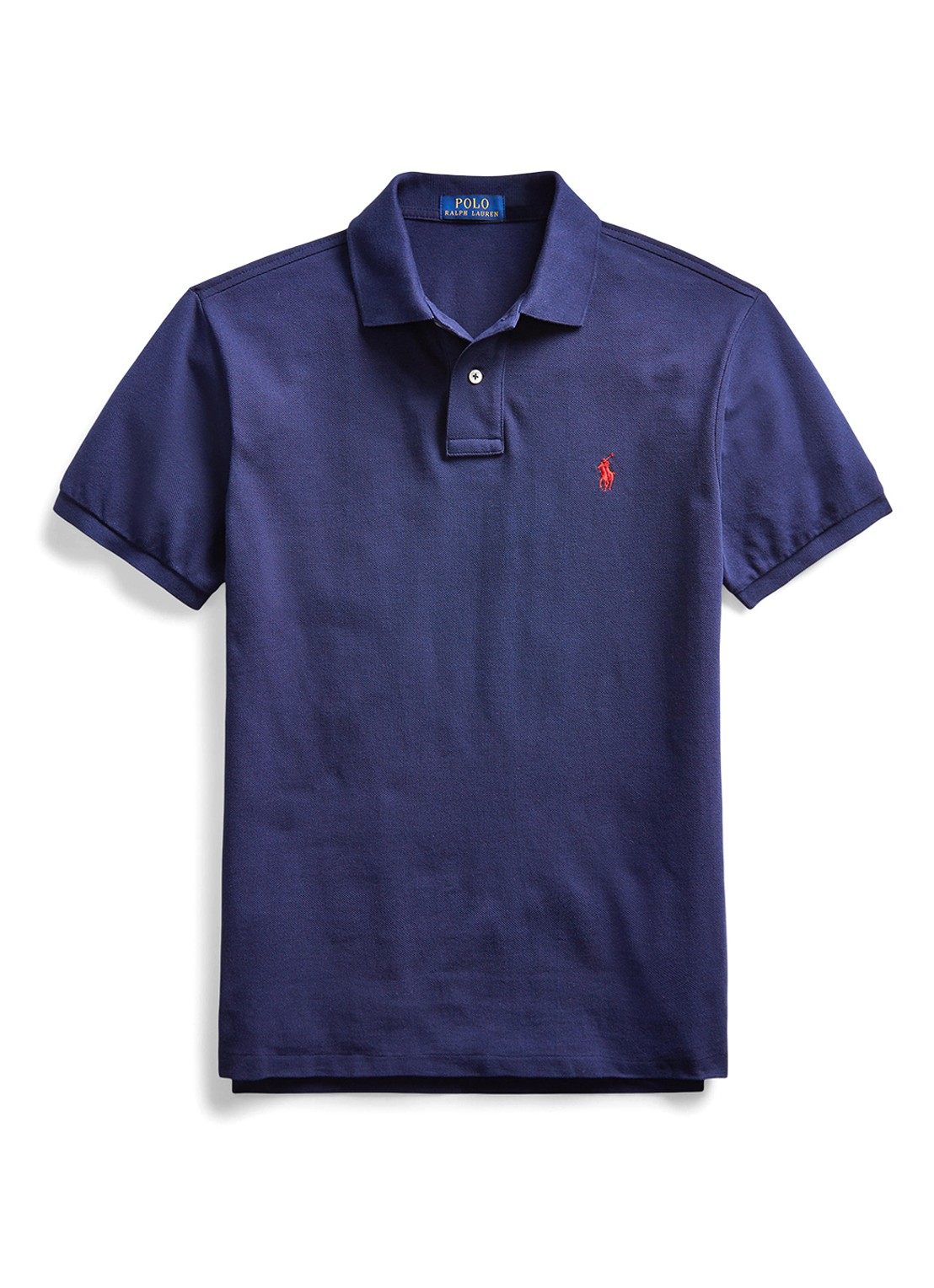 Ralph Lauren Slim fit polo van piqué katoen - voorkant 5 newport navy / donkerblauw