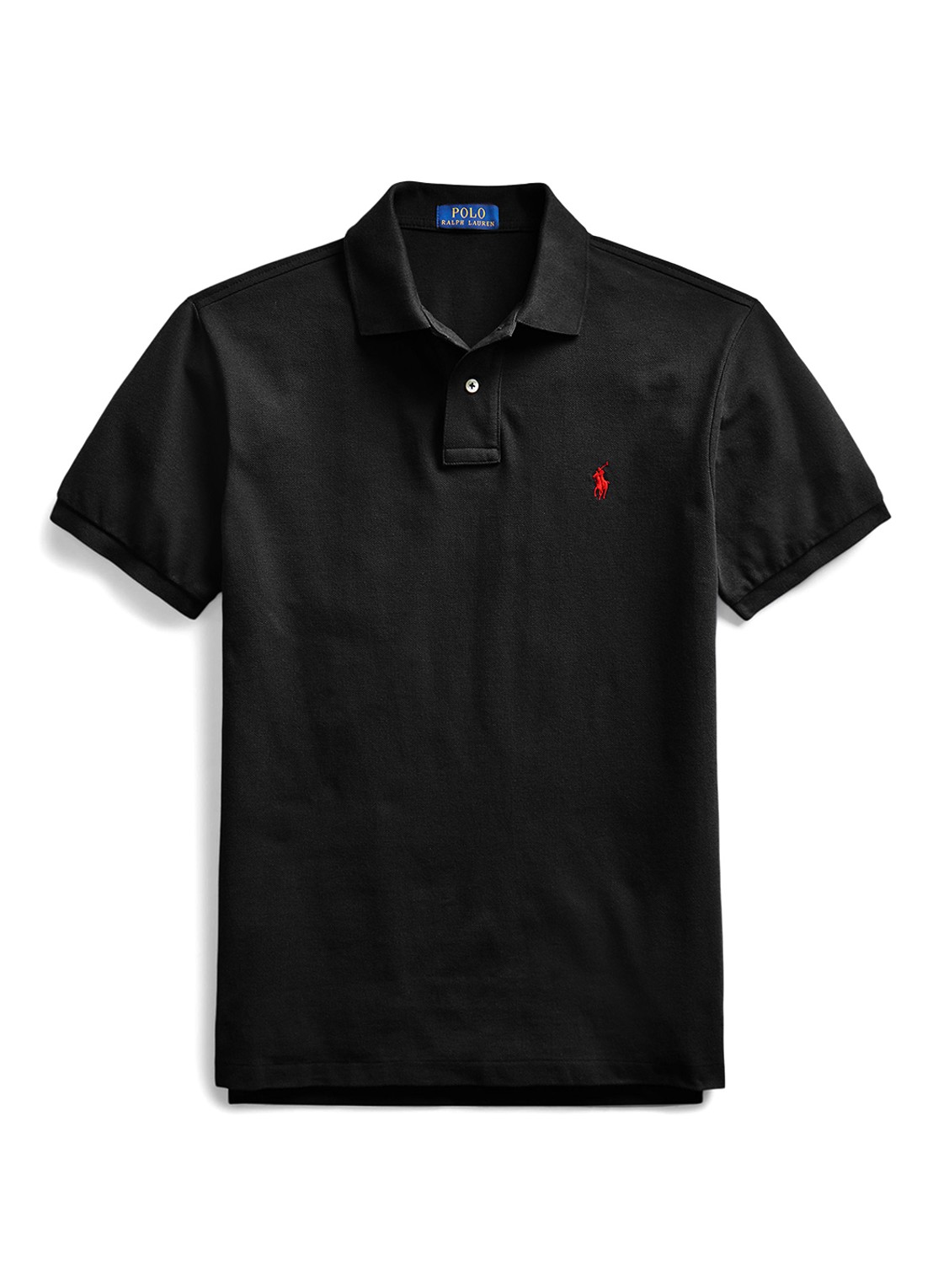 Ralph Lauren Slim fit polo van piqué katoen - voorkant 5 polo black/c3870