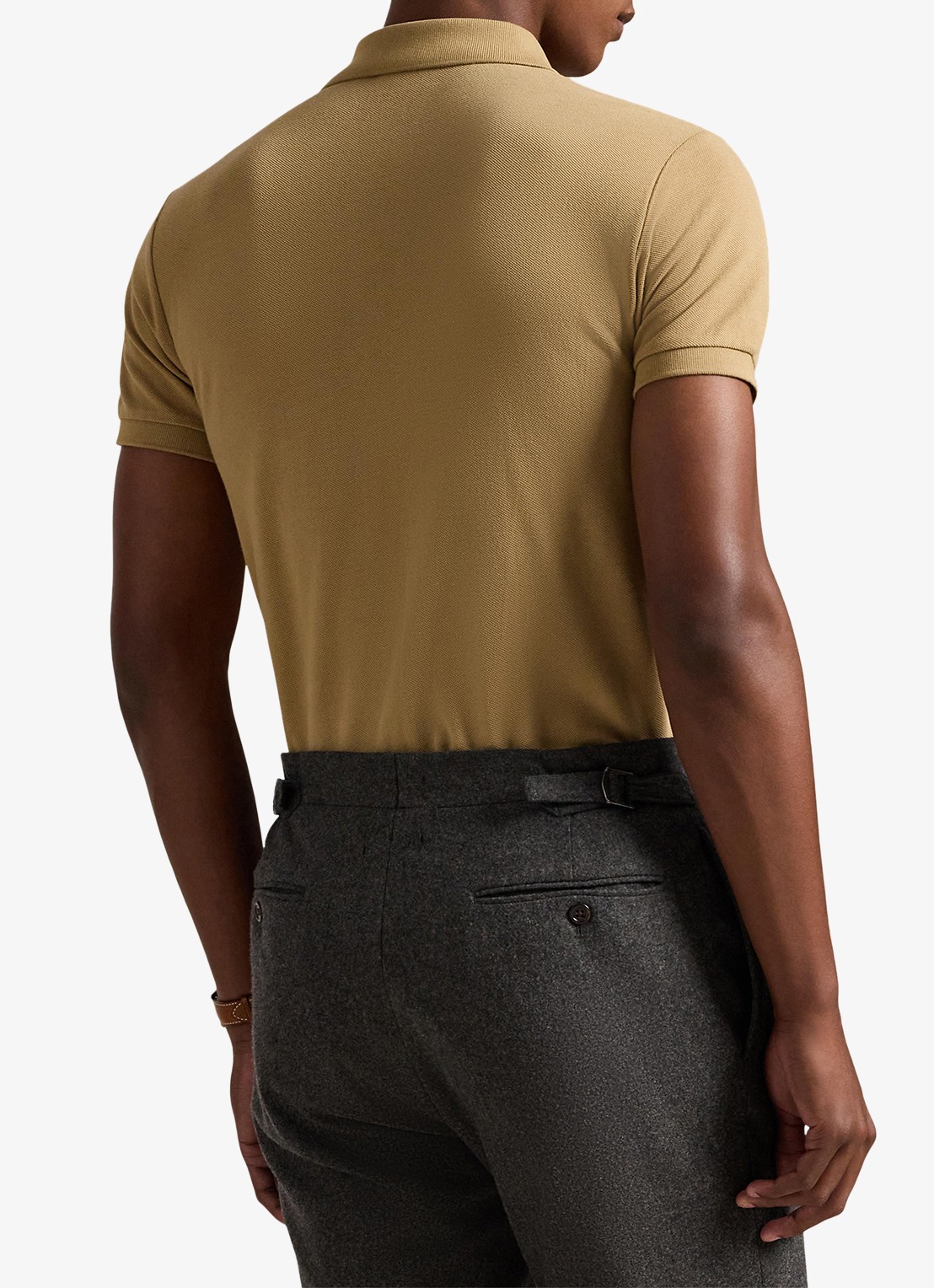 Ralph Lauren Slim fit polo van piqué katoen - achterkant 5 cafe tan / beige