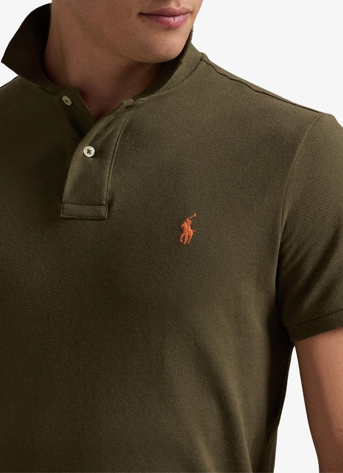 Ralph Lauren Slim fit polo van piqué katoen - detail 3 canopy olive