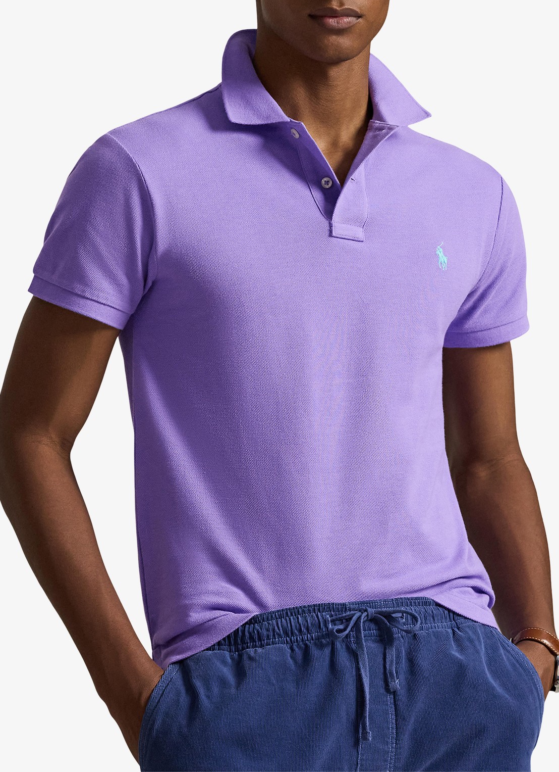 Ralph Lauren Slim fit polo van piqué katoen - detail cactus purple/c6103-3el6