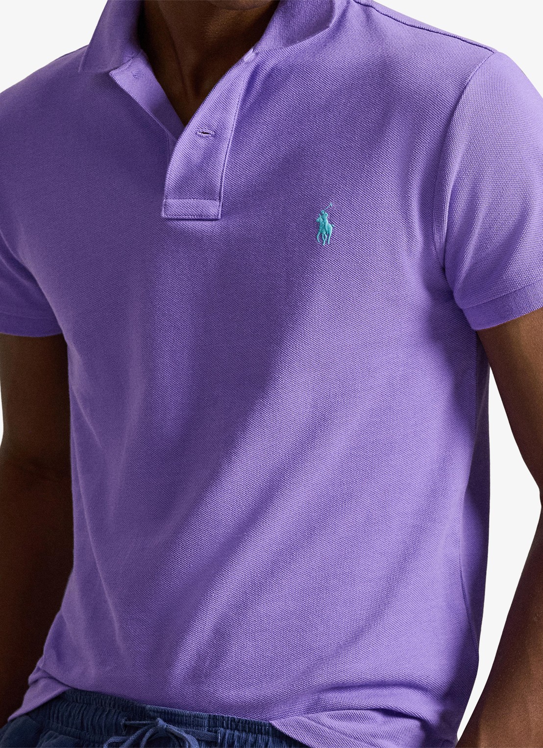 Ralph Lauren Slim fit polo van piqué katoen - detail 2 cactus purple/c6103-3el6