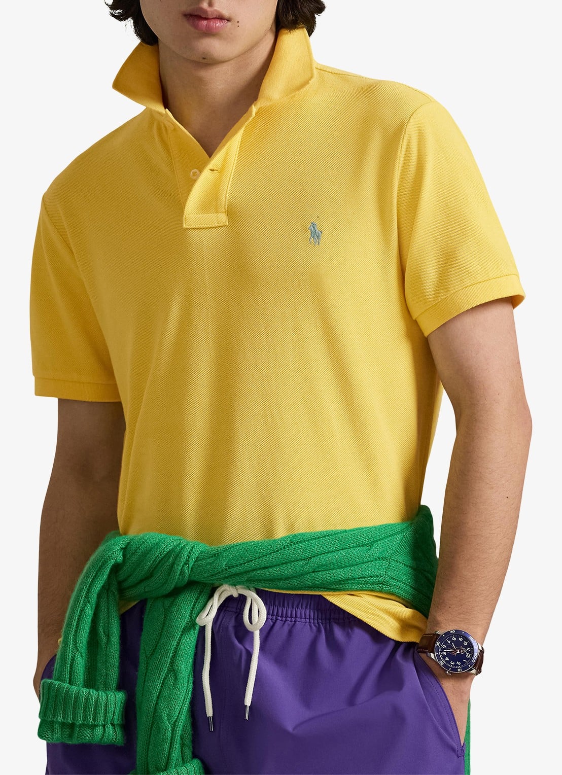 Ralph Lauren Slim fit polo van piqué katoen - detail sunfish yellow/c7109-zxvx