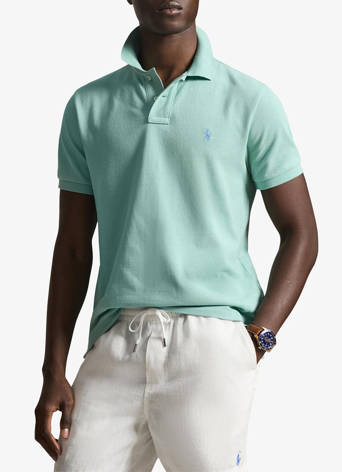 Ralph Lauren Slim fit polo van piqué katoen - detail 2 celadon/c7109-zyv9