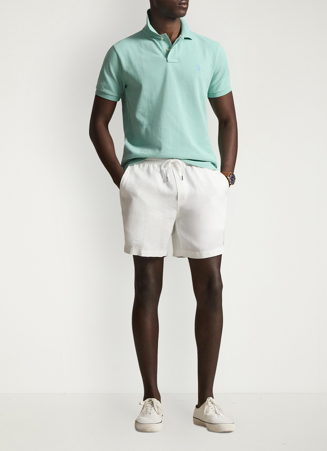 Ralph Lauren Slim fit polo van piqué katoen - voorkant 5 celadon/c7109-zyv9