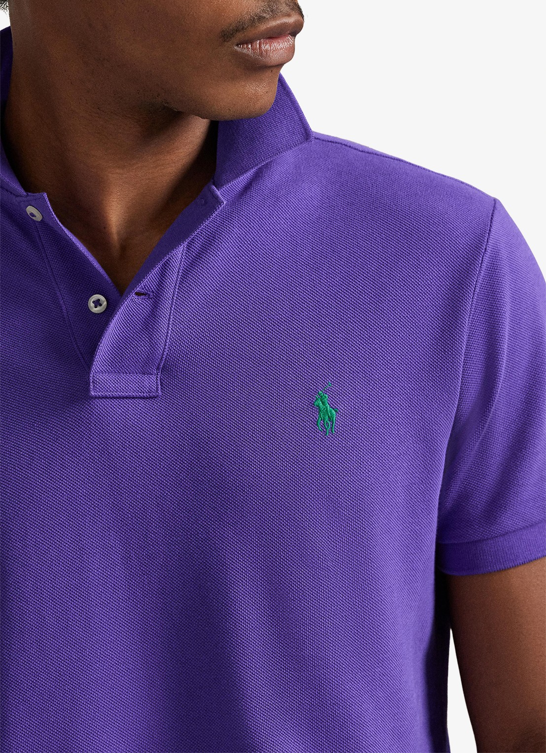 Ralph Lauren Slim fit polo van piqué katoen - detail 2 cabana purple/c5223-zywt