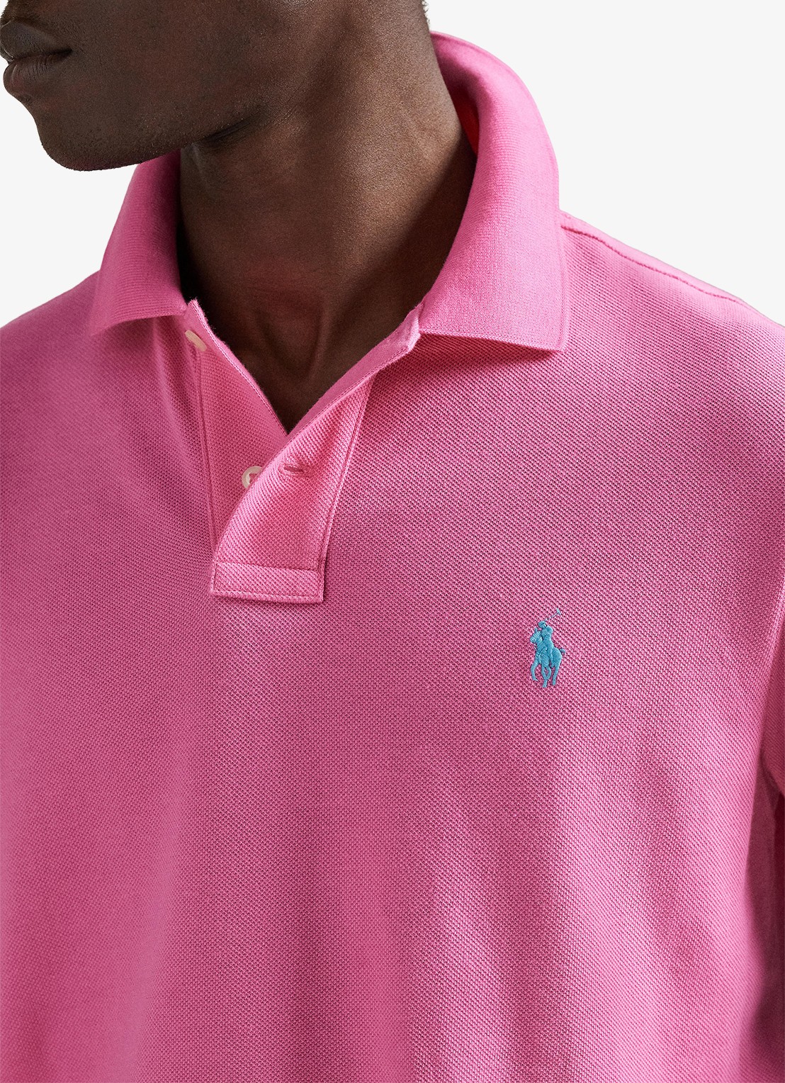 Ralph Lauren Slim fit polo van piqué katoen - detail 3 baja pink/c6995-zyvc