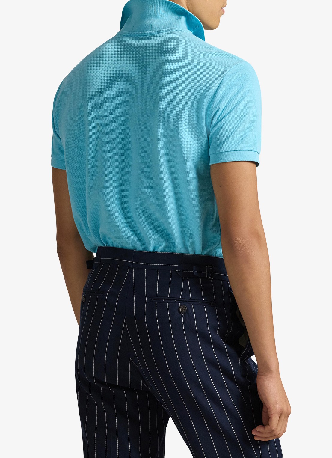 Ralph Lauren Slim fit polo van piqué katoen - achterkant perfect turquoise/c2240-zyv8