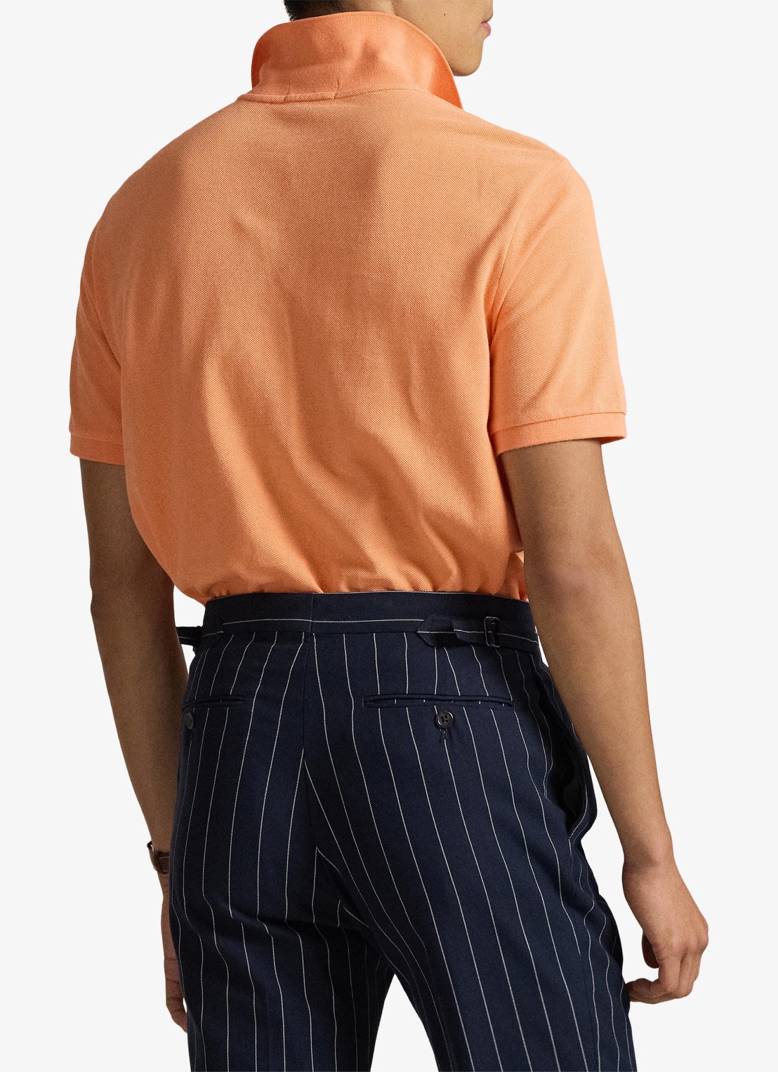 Ralph Lauren Slim fit polo van piqué katoen - achterkant 5 pompano orange/c5566-47x1