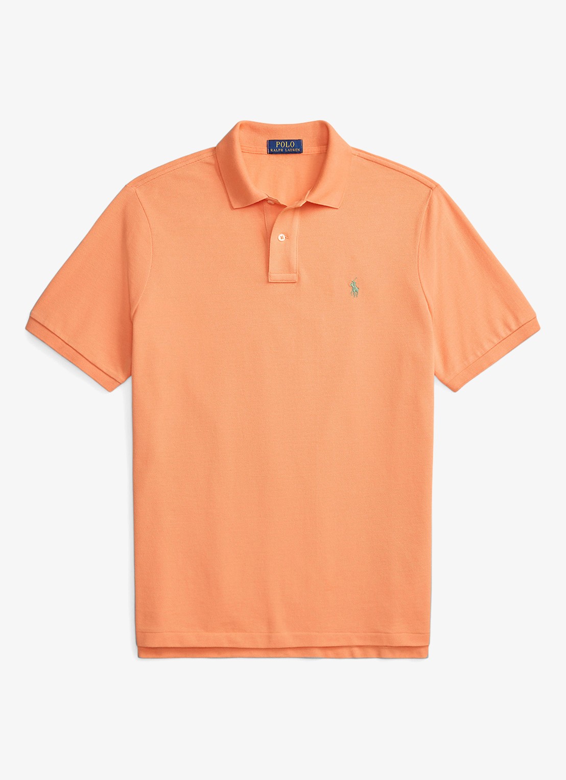 Ralph Lauren Slim fit polo van piqué katoen - voorkant 3 pompano orange/c5566-47x1