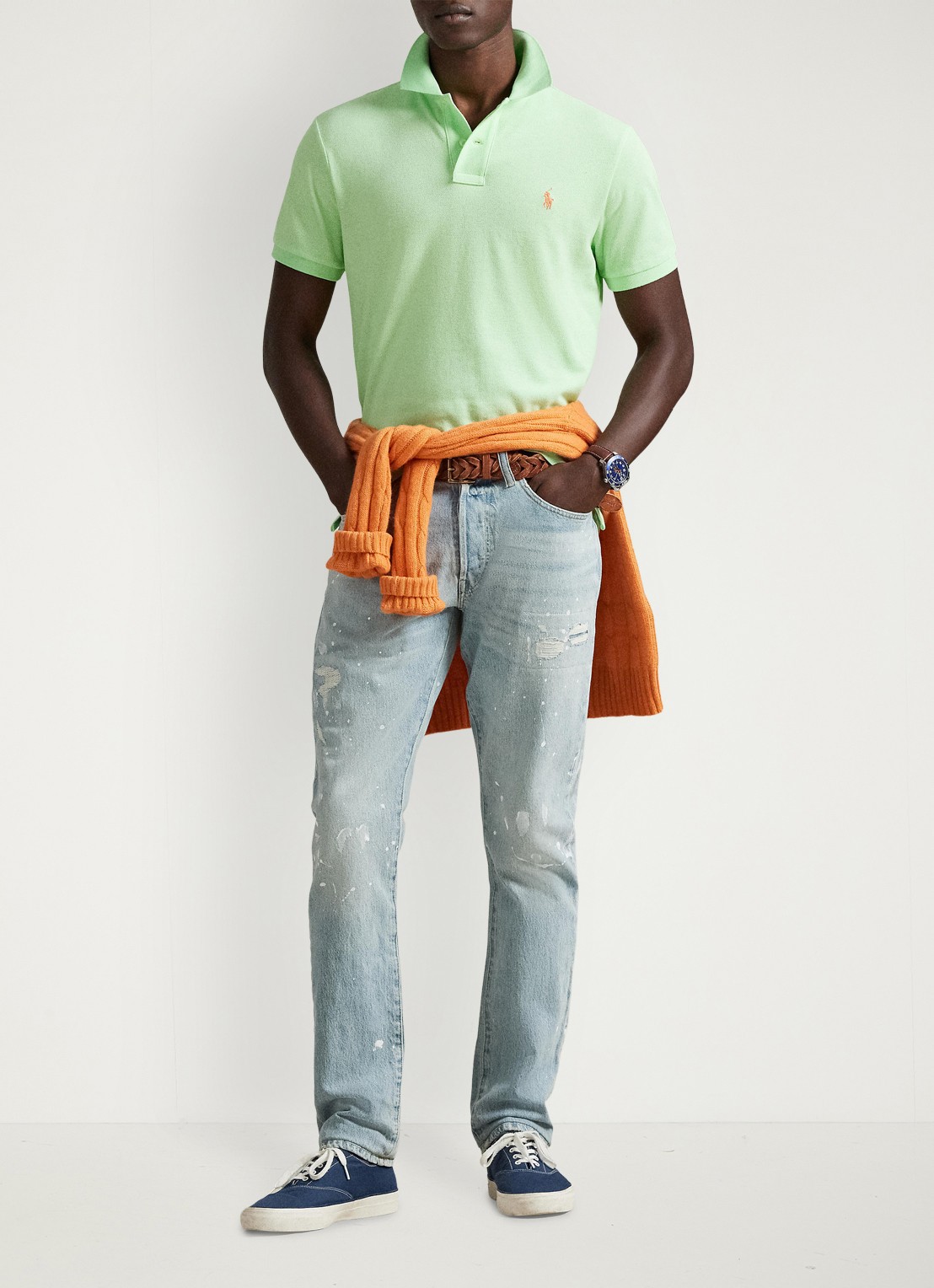 Ralph Lauren Slim fit polo van piqué katoen - detail 3 cruise lime/c2113-zyva