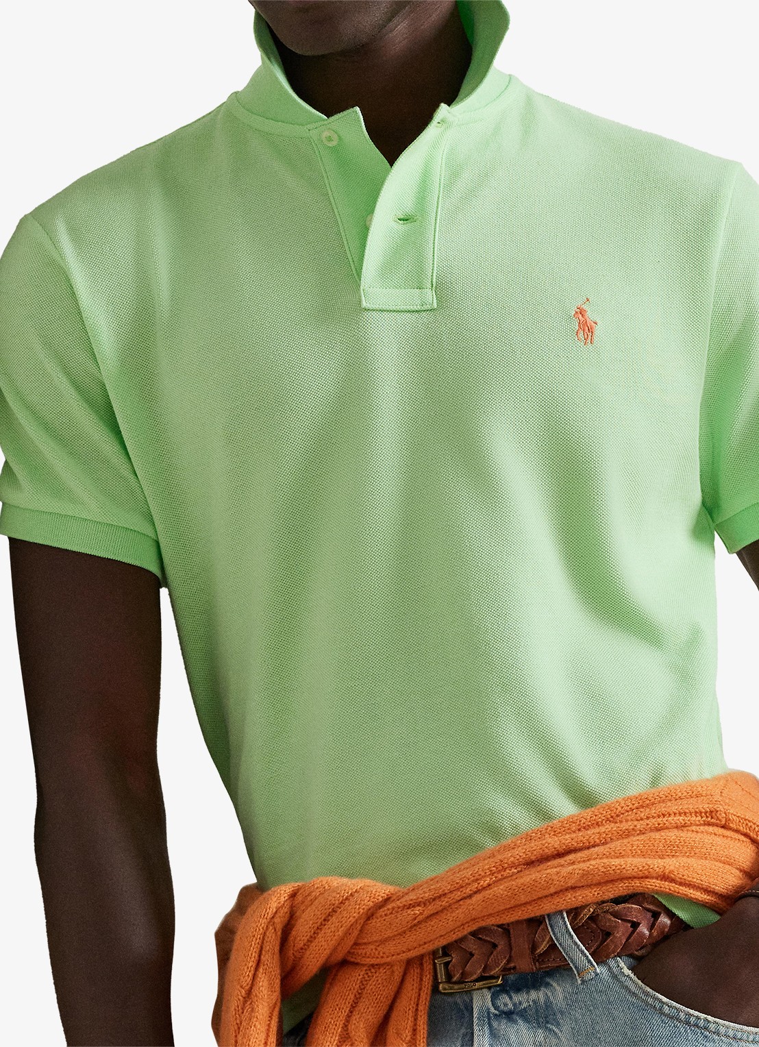 Ralph Lauren Slim fit polo van piqué katoen - detail 4 cruise lime/c2113-zyva