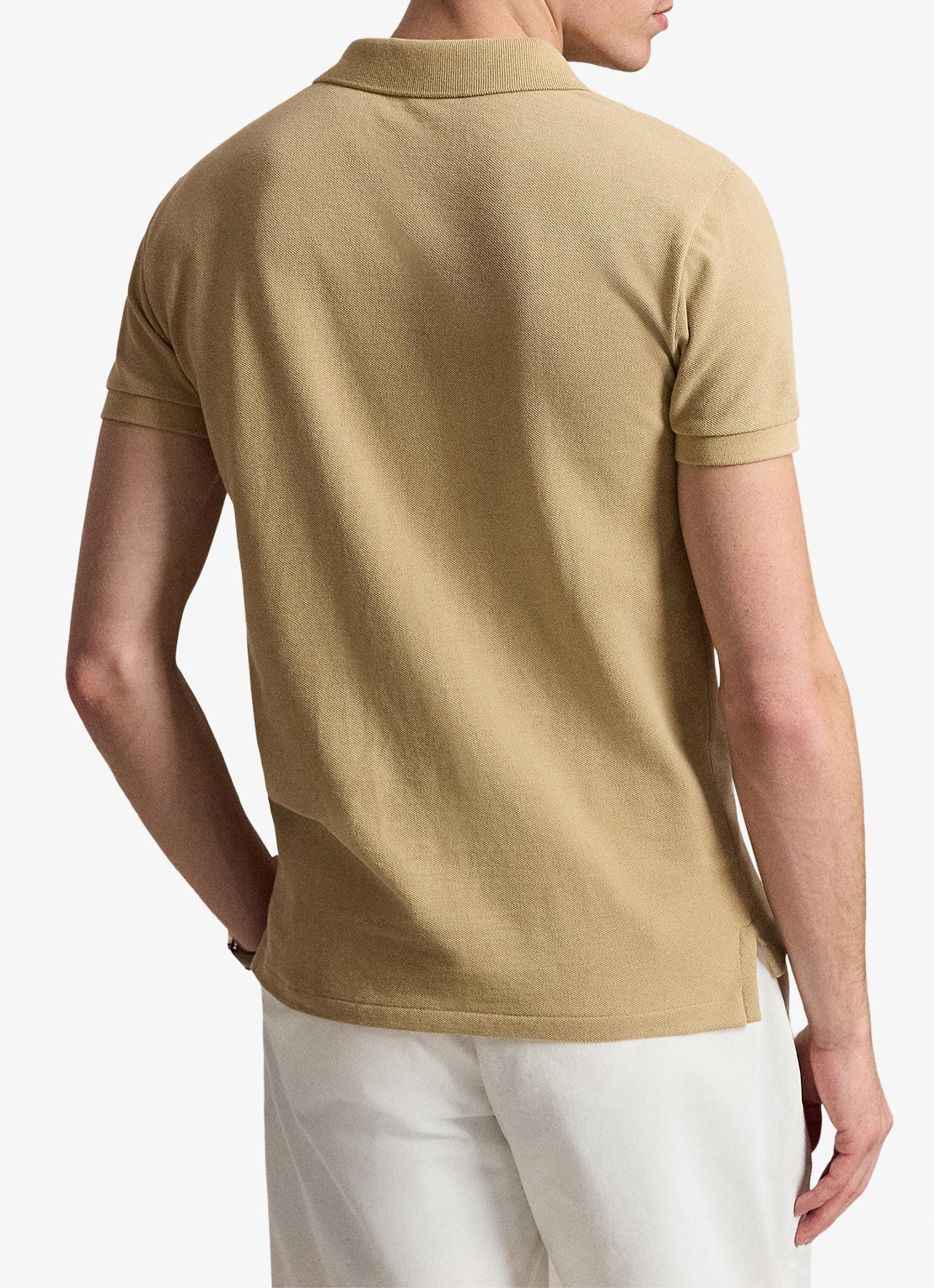 Ralph Lauren Slim fit polo van piqué katoen - achterkant vintage khaki / khaki