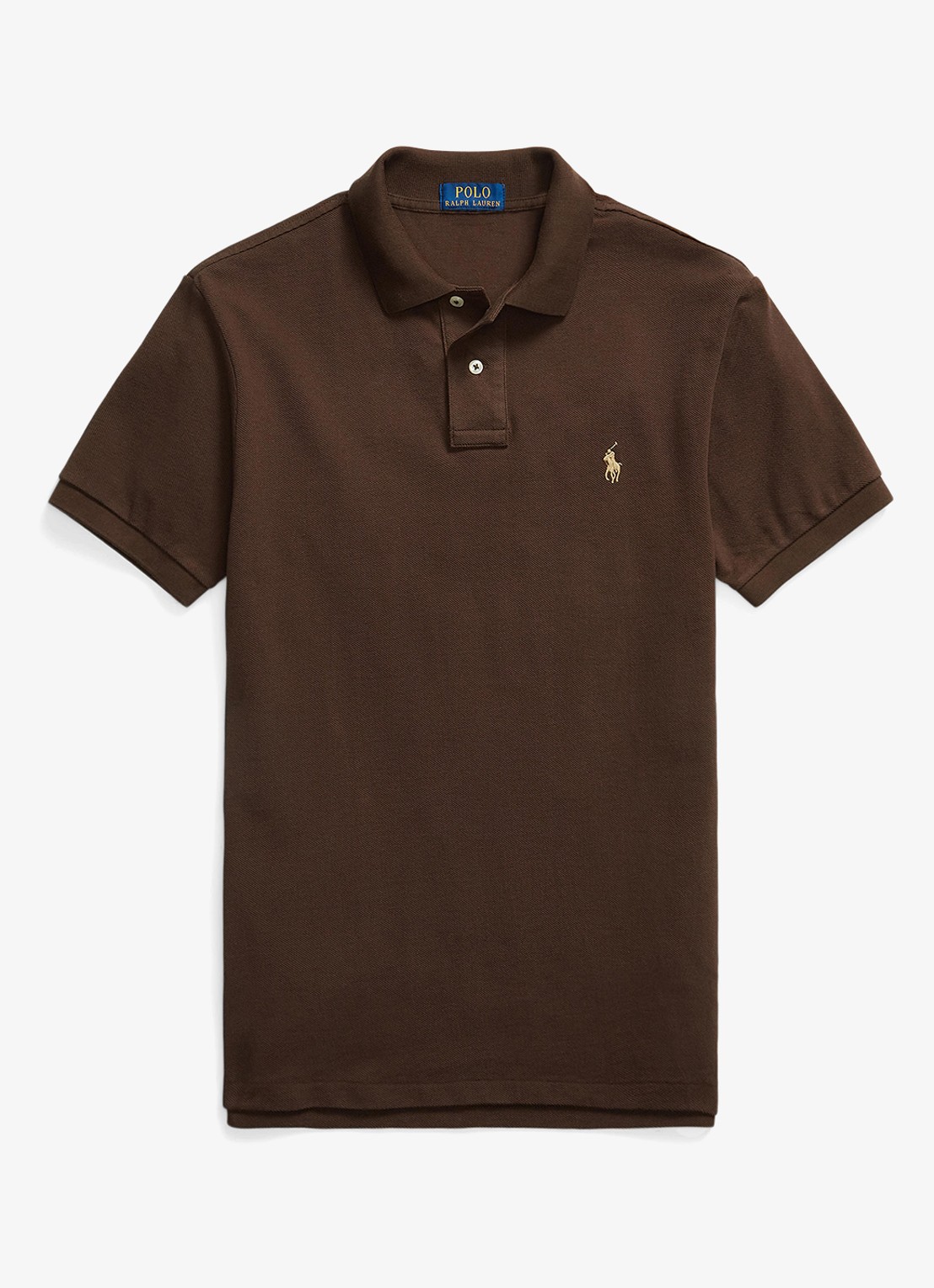 Ralph Lauren Slim fit polo van piqué katoen - voorkant 3 nutmeg brown / bruin
