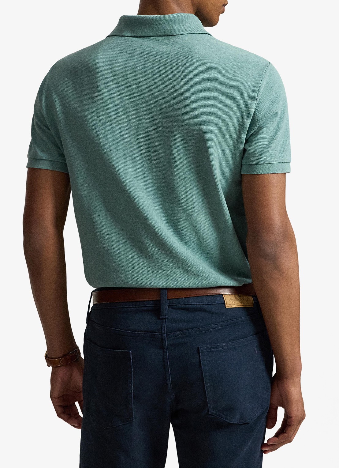 Ralph Lauren Slim fit polo van piqué katoen - achterkant 5 greenscape / groen