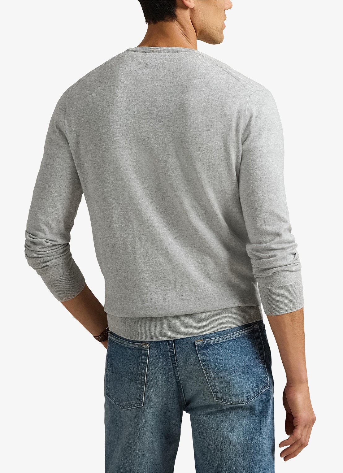 Ralph Lauren Slim fit pullover met logoborduring - achterkant 4 andover heather / grijs