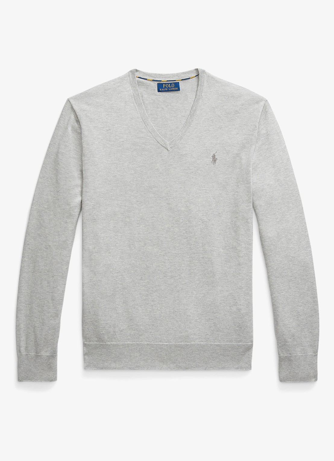 Ralph Lauren Slim fit pullover met logoborduring - voorkant andover heather / grijs