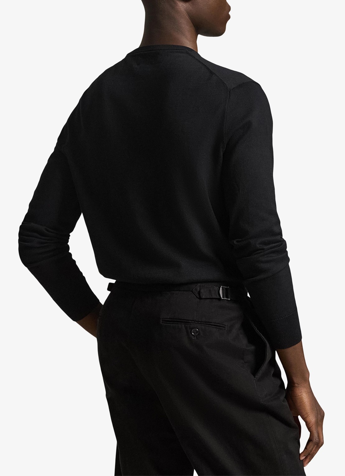 Ralph Lauren Slim fit pullover van katoen - achterkant polo black / zwart
