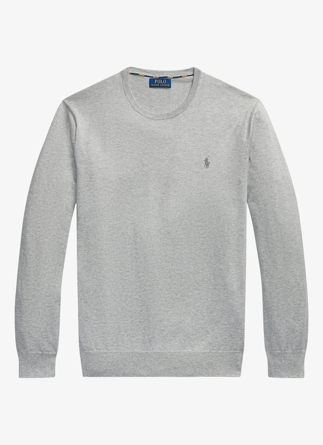 Ralph Lauren Slim fit pullover van katoen - voorkant 3 andover heather / grijs