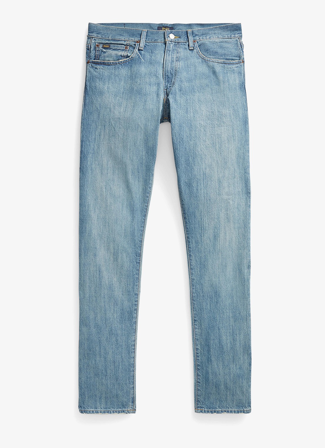 Ralph Lauren Slim leg jeans met lichte wassing - voorkant robinson / lichtblauw