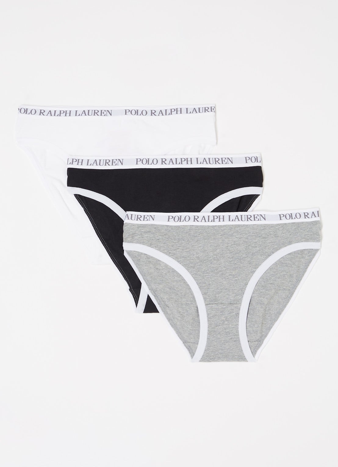 Ralph Lauren Slip met logoband in 3-pack - voorkant gebroken wit