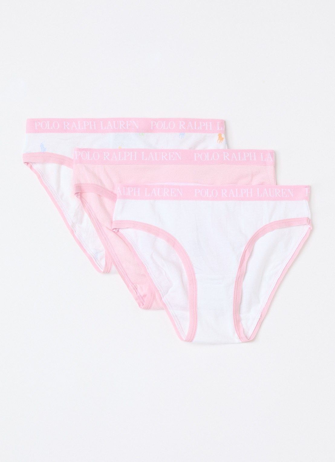 Ralph Lauren Slip met logoband in 3-pack - voorkant lichtroze