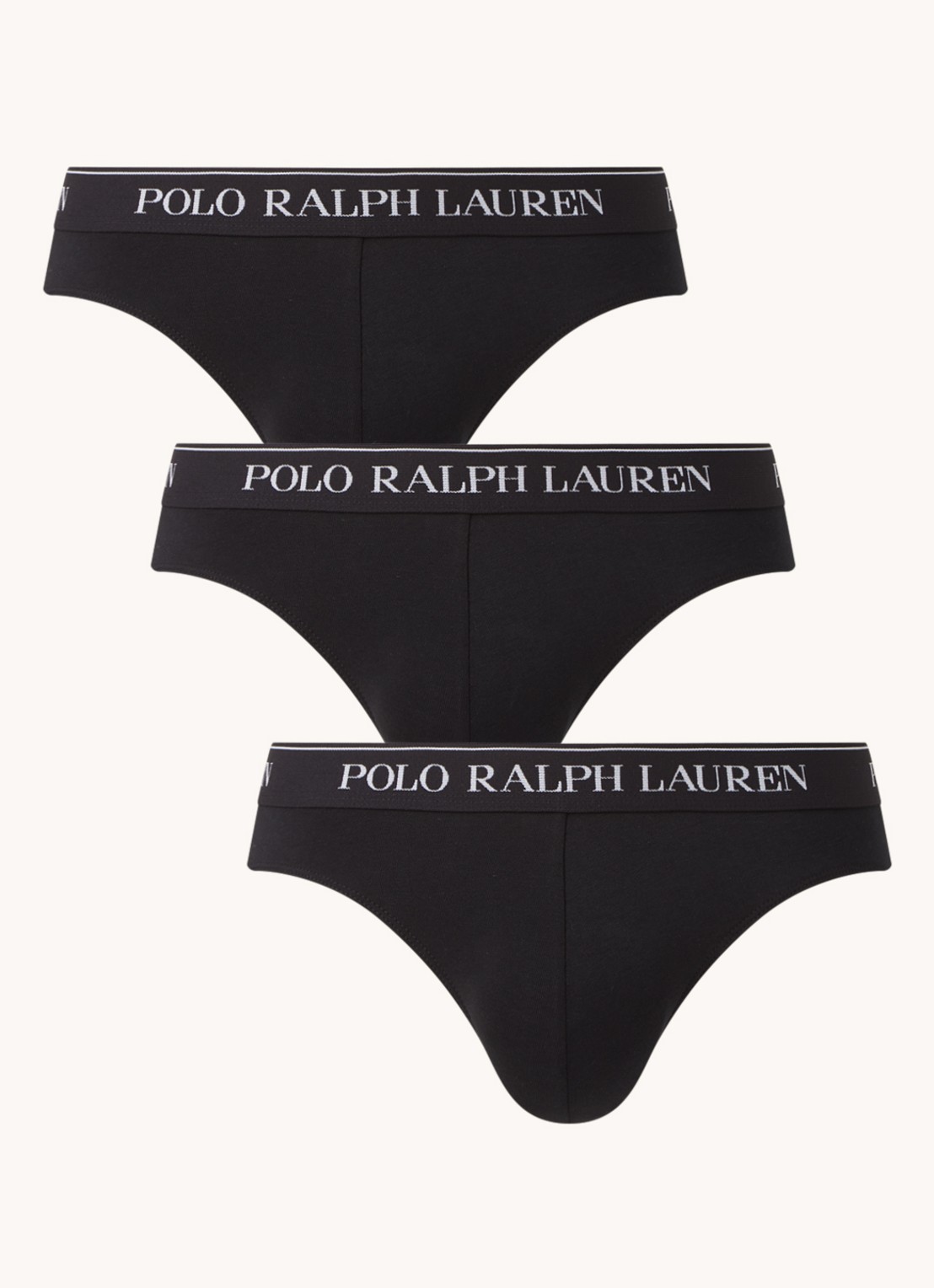 Ralph Lauren Slip van katoen in 3-pack - voorkant zwart