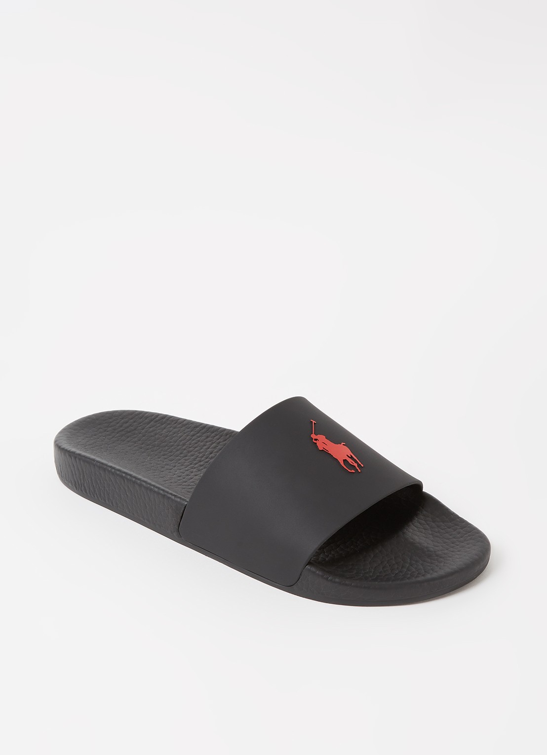 Ralph Lauren Slipper met logo - voorkant zwart