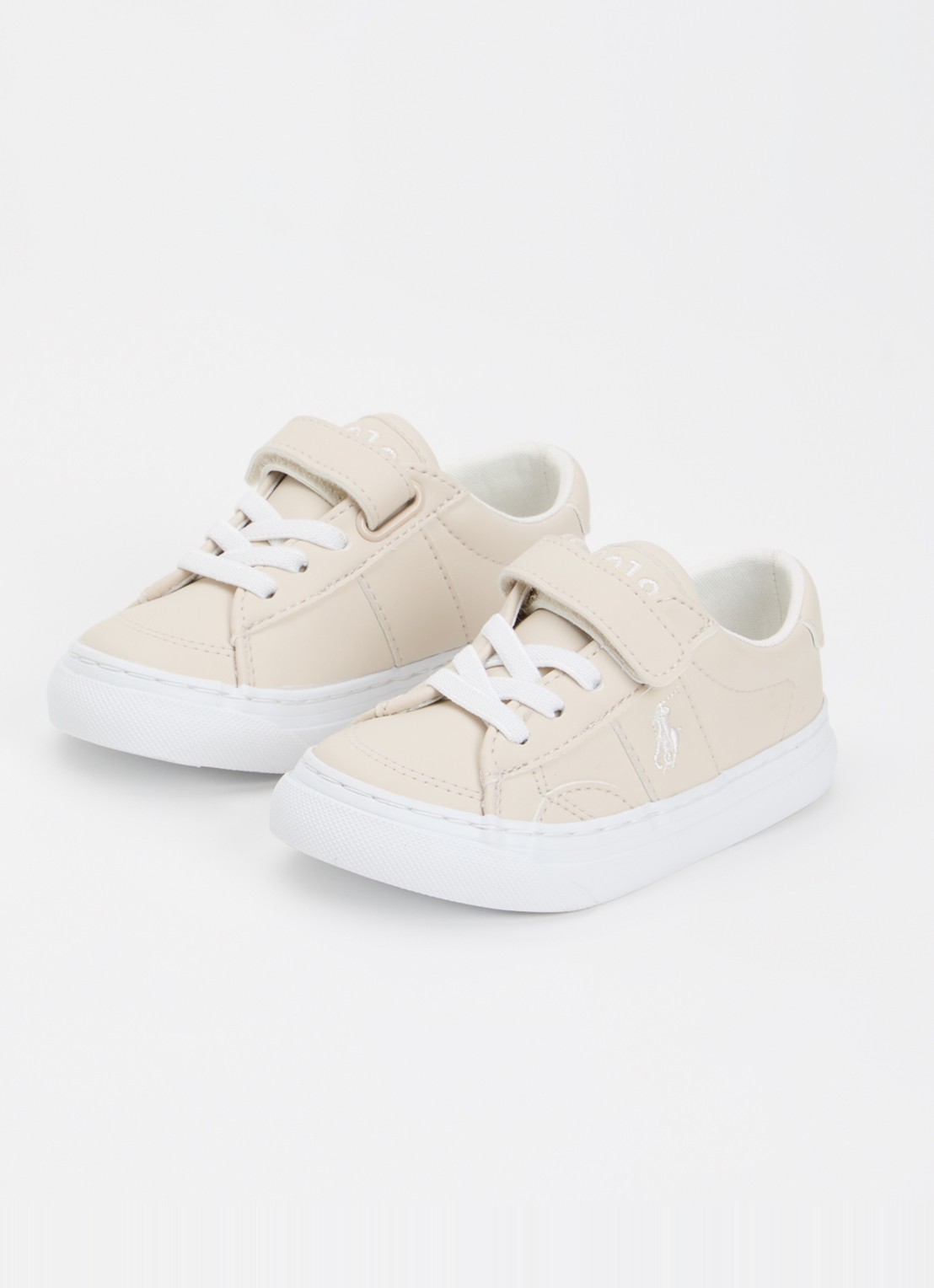Ralph Lauren Sneaker met logo - voorkant 4 beige