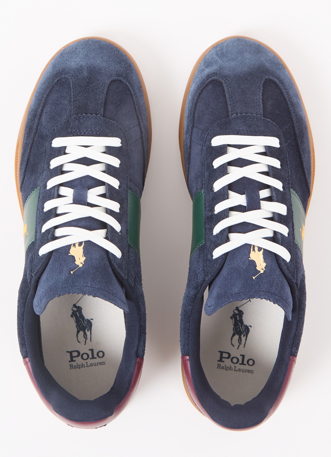 Ralph Lauren Sneaker van suède met logo - detail 3 donkerblauw