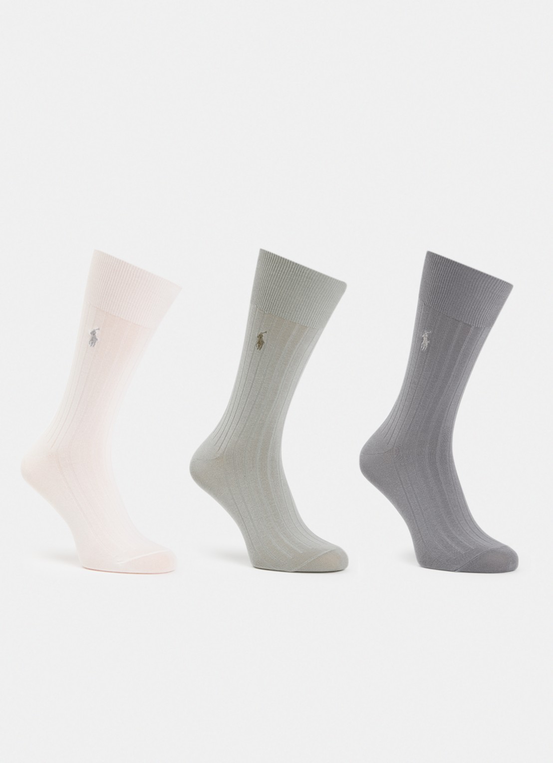 Ralph Lauren Sokken 3-pack - voorkant 2 grijs