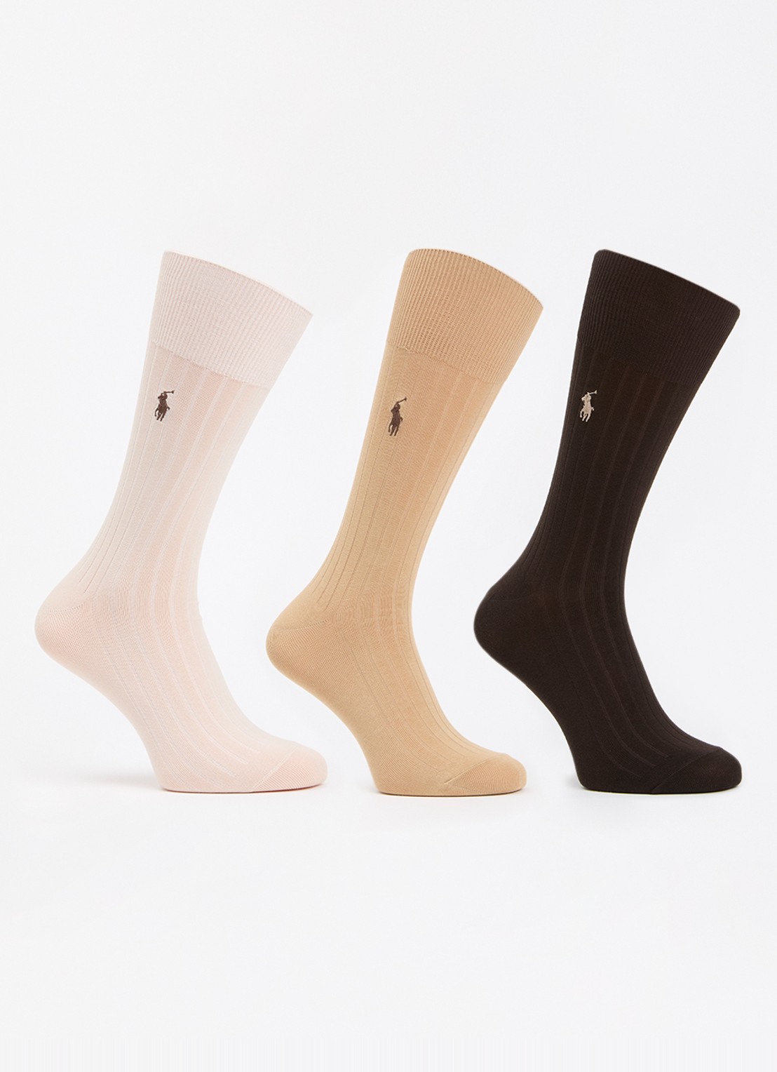 Ralph Lauren Sokken 3-pack - voorkant bruin